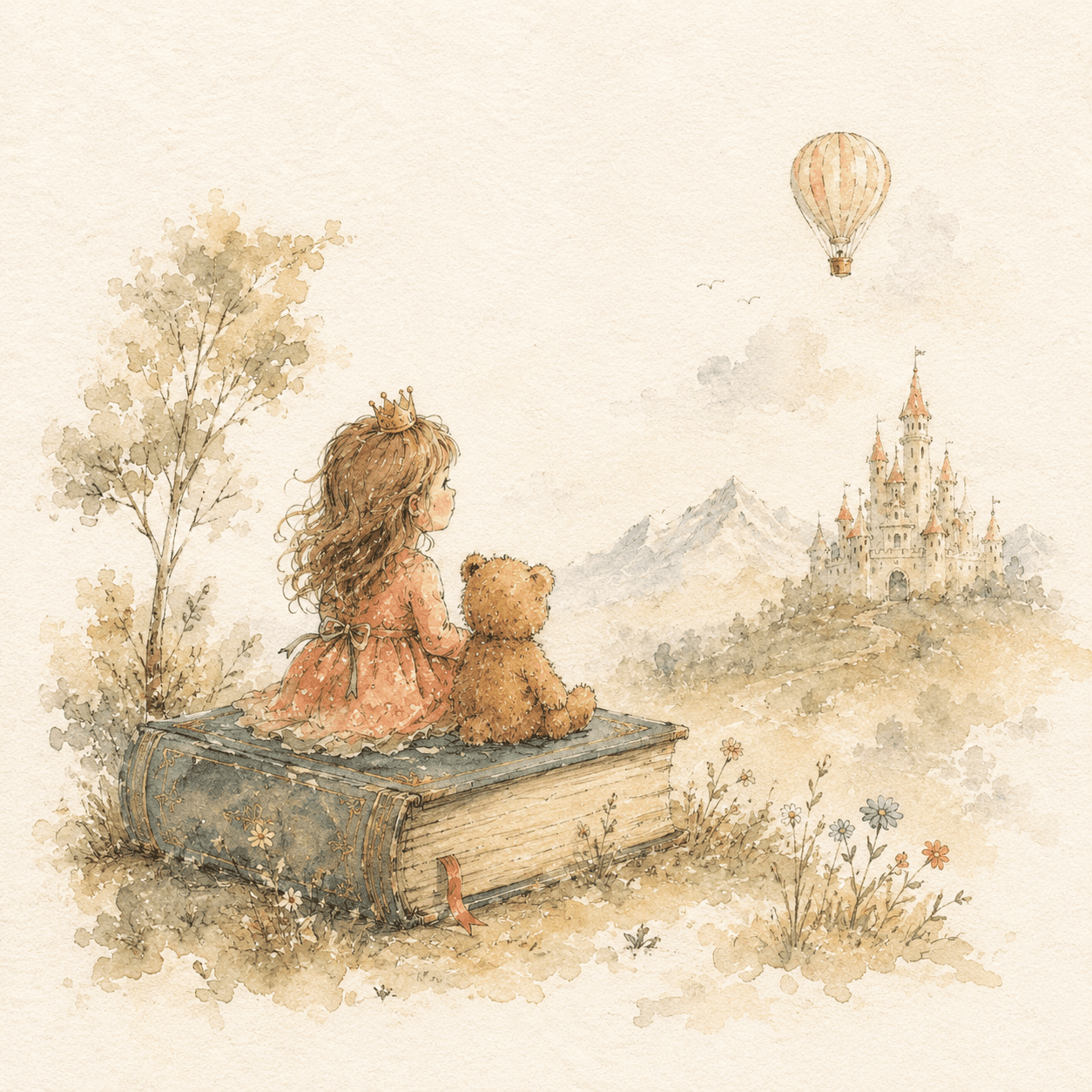Sample illustration in the Watercolor & Pencil style
